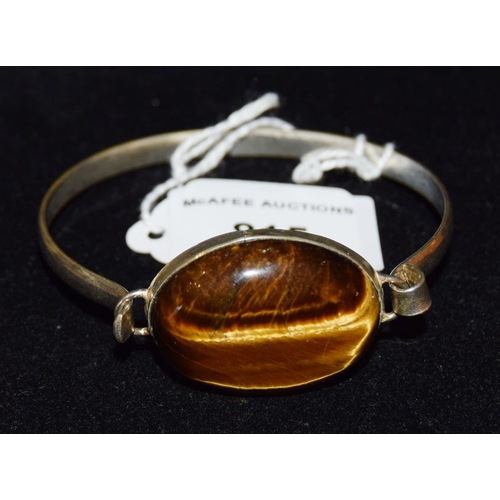 815 - A Silver and Tiger Eye Bangle