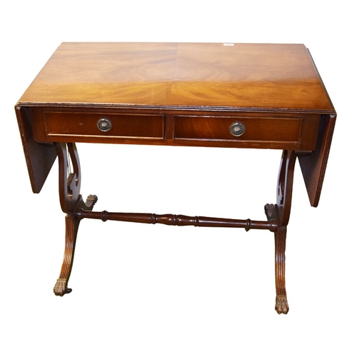 100 - An Inlaid Mahogany Drop Leaf Sofa table