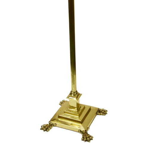 242 - A Brass Corinthian Pillar Standard Lamp and Shade