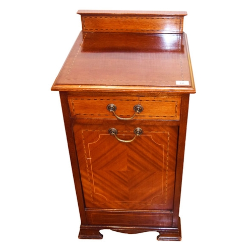 493 - A Nice Inlaid Mahogany Bedside Cabinet