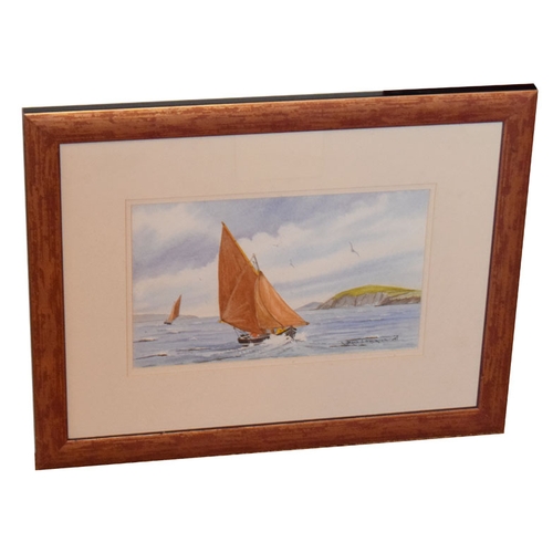 498 - A Watercolour 'The Galway Hooker' - John Marshall