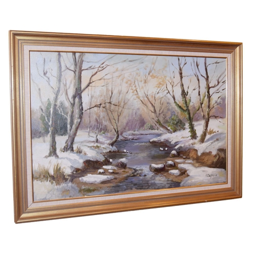 499 - A Large Oil Painting 'Winterscene' - R Cochrane