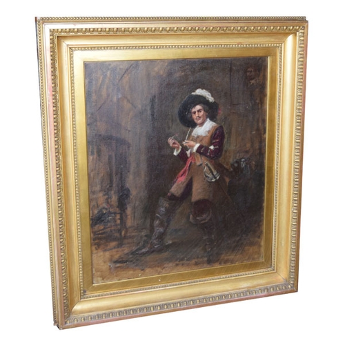 565 - A Very Nice Oil Painting 'The Cavalier' In Ornate Gilt Frame