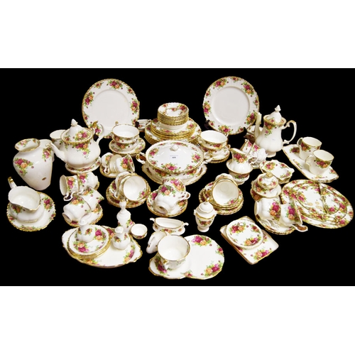 605 - A Large Royal Albert 'Old Country Rose' Tea, Dinner and Coffee Set