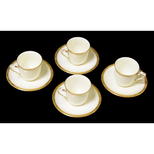 648 - A Set of Four Royal Worcester Coffee Cups and Saucers