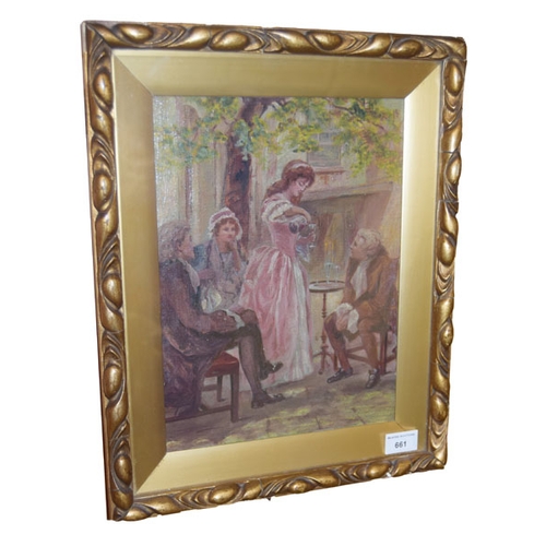 661 - A Victorian Oil Painting 'The Old Inn' - Marked on Reverse D McP 1915