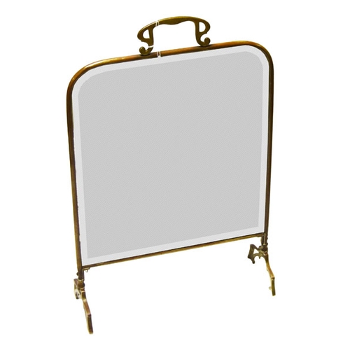 672 - A Brass Framed and Mirrored Firescreen