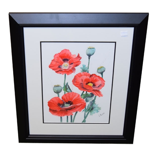 677 - A Watercolour 'Stillife-Poppies' - Lorraine Kidd