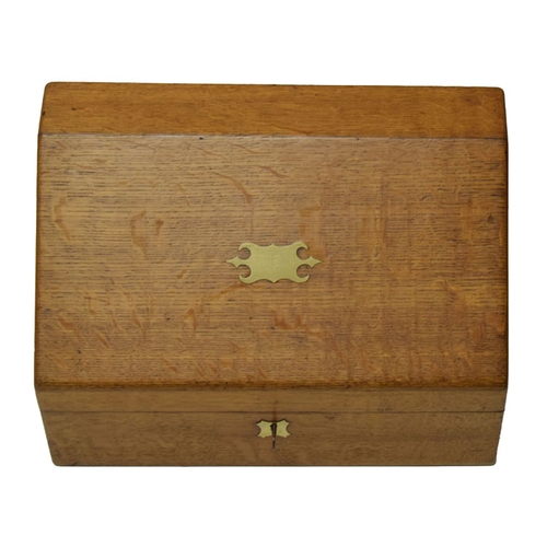 678 - A Very Nice Inlaid Oak Fitted Stationary Box