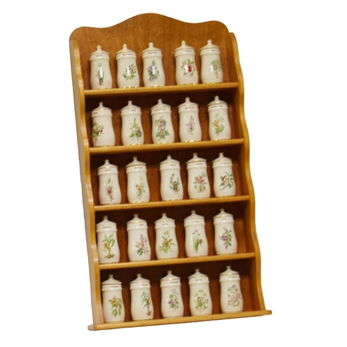 687 - A Full Set of 25 'Flower Fairy' Spice Jars and Their Rack