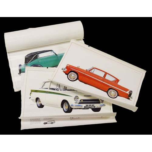 984 - A Lot of Old 'Famous Fords' Prints