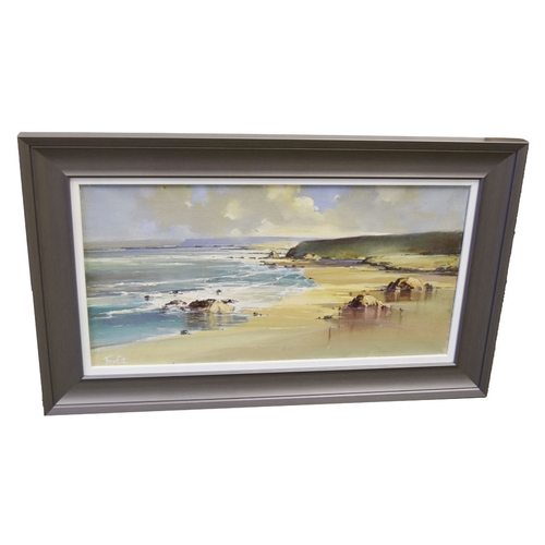 357 - An Oil Painting  'North Antrim Beach Scene'  -Fran Fitt