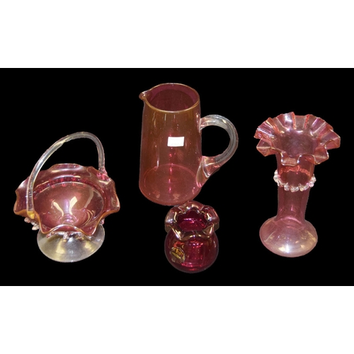 368 - A Tall Ruby Jug and Other Pieces of Ruby