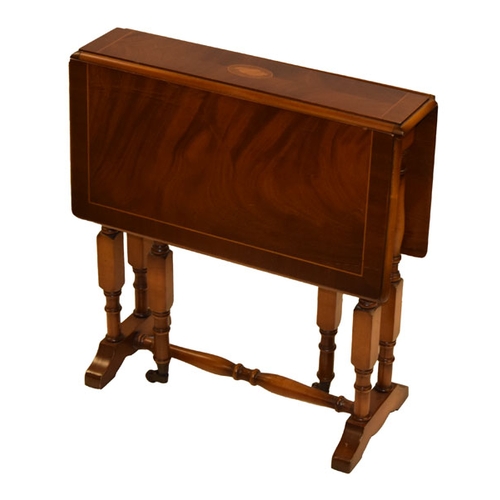 119 - A Nice Sized Drop Leaf Inlaid Small Table