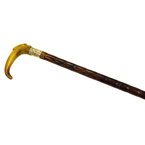 121 - A Silver Handled Walking Cane