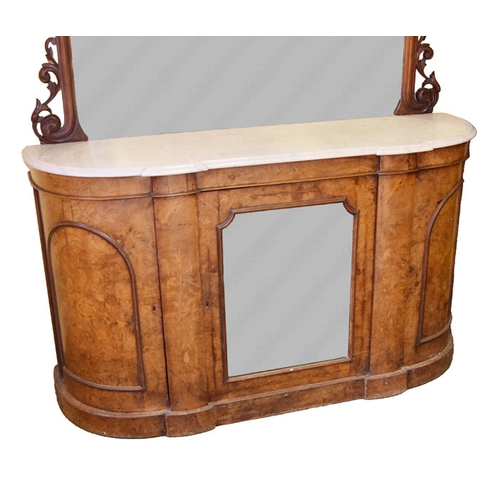 30 - A Marble Top Mirror Backed Credenza