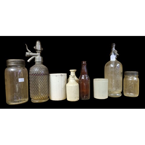 117A - An Old 'Cantrell & Cochrane' Soda Syphon, Another and A Lot of Old Earthenware Jars, etc.