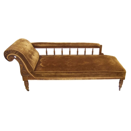 280 - An Oak Framed Upholstered Single End Settee