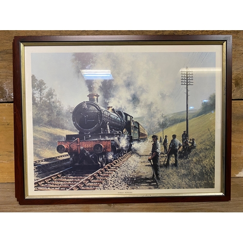 9 - Collection of Five Framed Prints of Steam Engines
