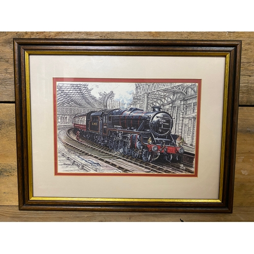 9 - Collection of Five Framed Prints of Steam Engines