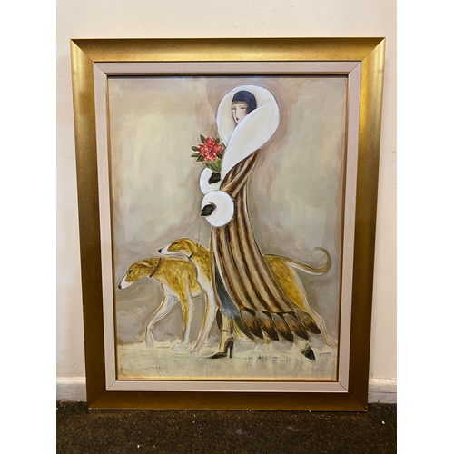 33 - Collection of Four Large Scale Karen Dupré Prints in Gold Frames, 76.5 x 96.5cm