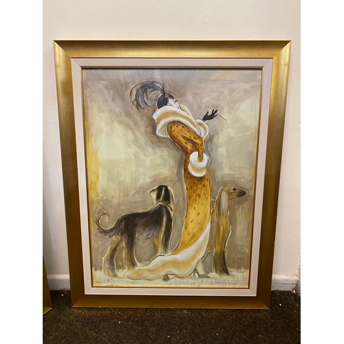 33 - Collection of Four Large Scale Karen Dupré Prints in Gold Frames, 76.5 x 96.5cm