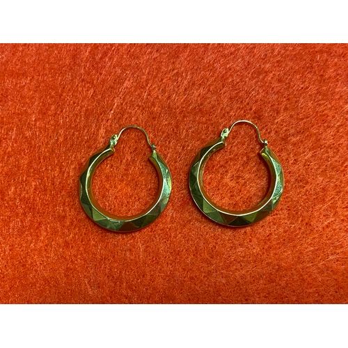 65 - 9ct gold hoop earrings