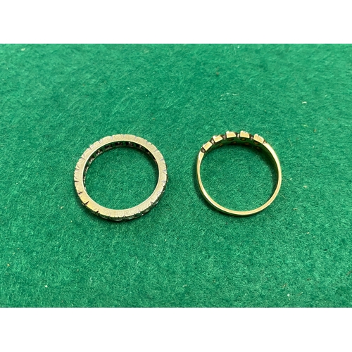 68 - Pair of 9ct Gold Rings, size L & N with CZ's