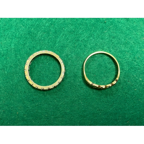 68 - Pair of 9ct Gold Rings, size L & N with CZ's