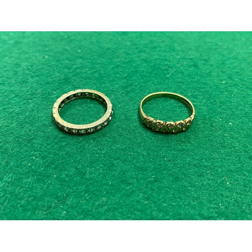 68 - Pair of 9ct Gold Rings, size L & N with CZ's