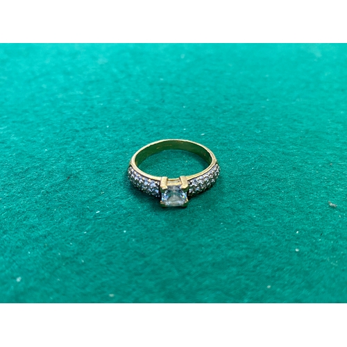 73 - 22ct Gold and CZ Ring, Size M - stamped 916