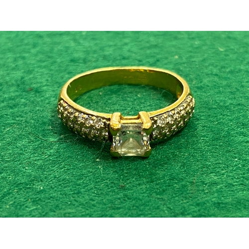 73 - 22ct Gold and CZ Ring, Size M - stamped 916