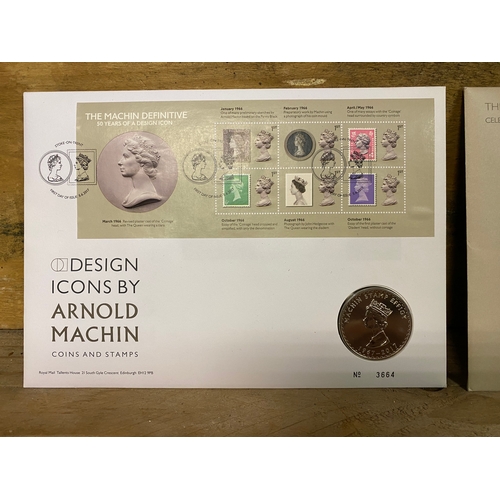 76 - Two Arnold Machin Commemorative Coins