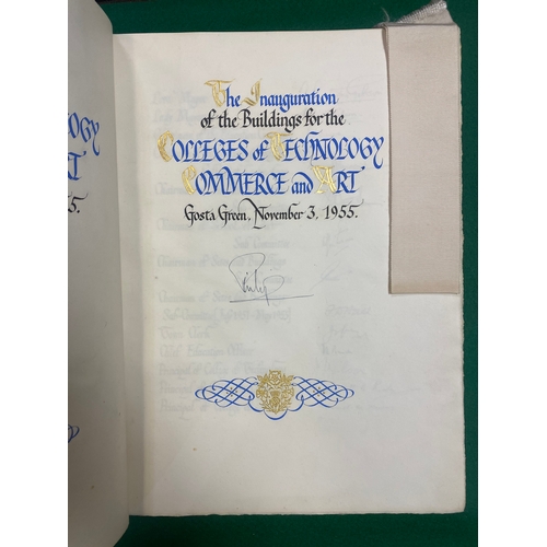 87 - H.M. QUEEN ELIZABETH II & DUKE OF EDINBURGH - SIGNATURES, a signed book from The Inauguration of the... 