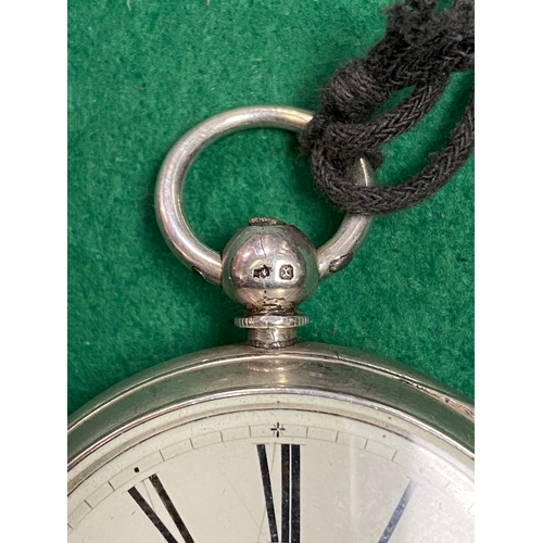 95 - 1898 Silver Fusee Pocket Watch, working with Key