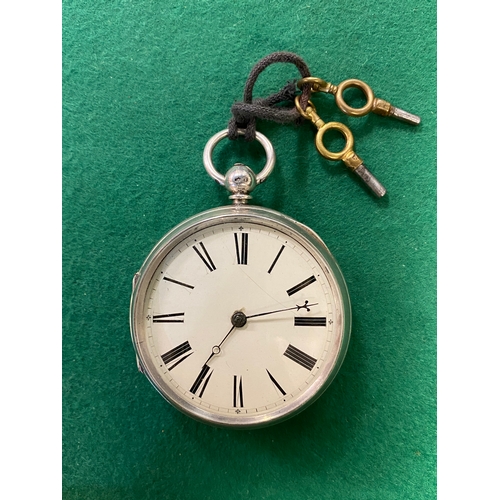 95 - 1898 Silver Fusee Pocket Watch, working with Key