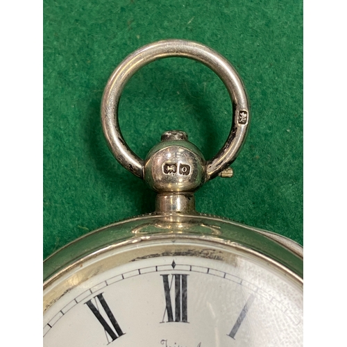 101 - 1913 Solid Silver Fusee Pocket Watch by H.Samuel, clean example - working, no key