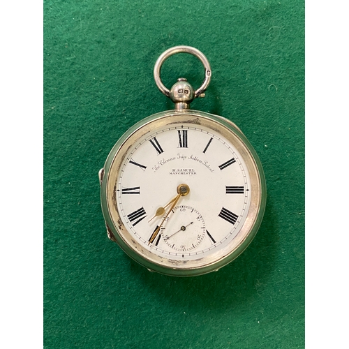 101 - 1913 Solid Silver Fusee Pocket Watch by H.Samuel, clean example - working, no key