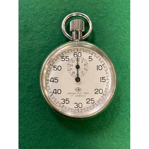 102 - Airtour Pilot Timer 7 Jewel Stopwatch - working, in need of a service