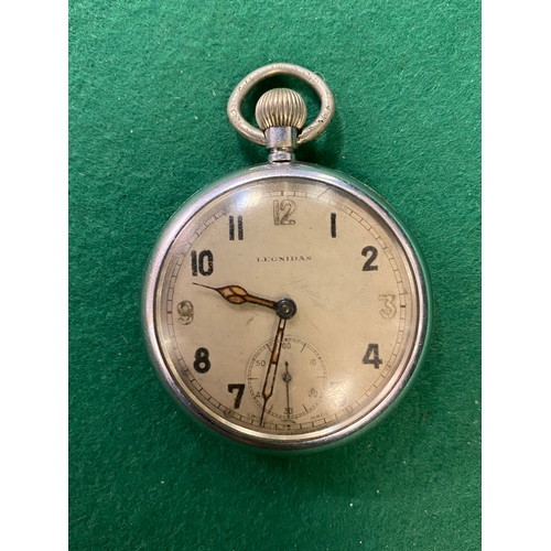 104 - Leonidas Military Pocket Watch GS/TP, working