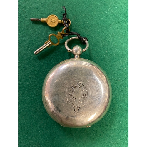 105 - Stirling Silver Lever Fusee Pocket Watch by J. G. Graves - working with keys