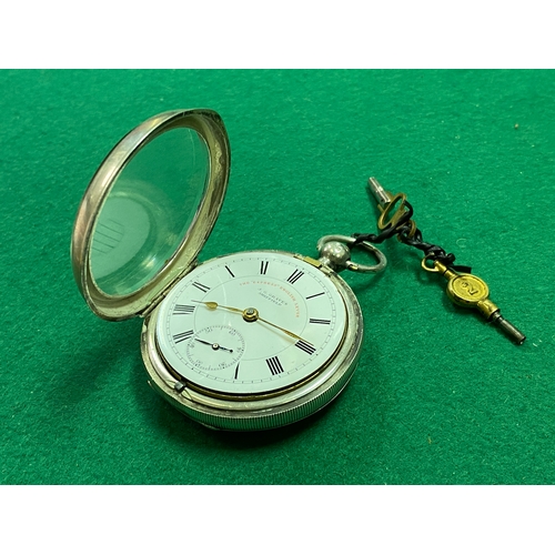 105 - Stirling Silver Lever Fusee Pocket Watch by J. G. Graves - working with keys