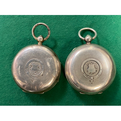 108 - 2x Sterling Silver Lever Fusee pocket watches by J. G. Graves, not working