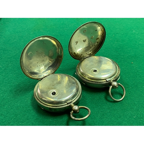 108 - 2x Sterling Silver Lever Fusee pocket watches by J. G. Graves, not working