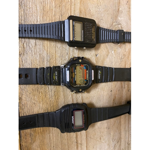 111 - Three Vintage Digital Wristwatches, untested