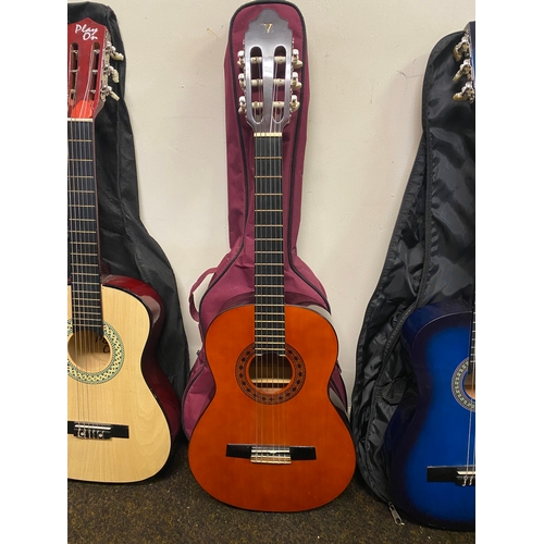 115 - Three 1/2 Size Acoustic Guitars with Cases