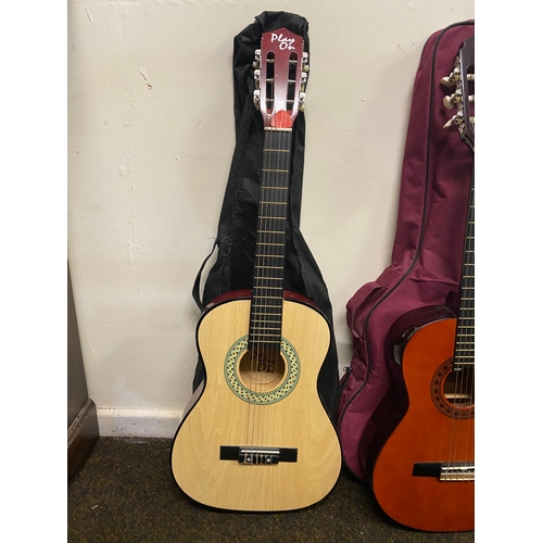 115 - Three 1/2 Size Acoustic Guitars with Cases