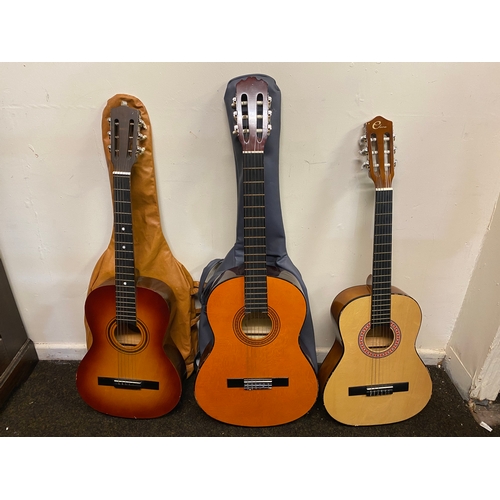 116 - Collection of Three Acoustic Guitars, 2x 3/4 size, one Full Size