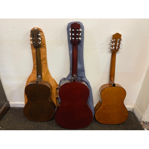 116 - Collection of Three Acoustic Guitars, 2x 3/4 size, one Full Size