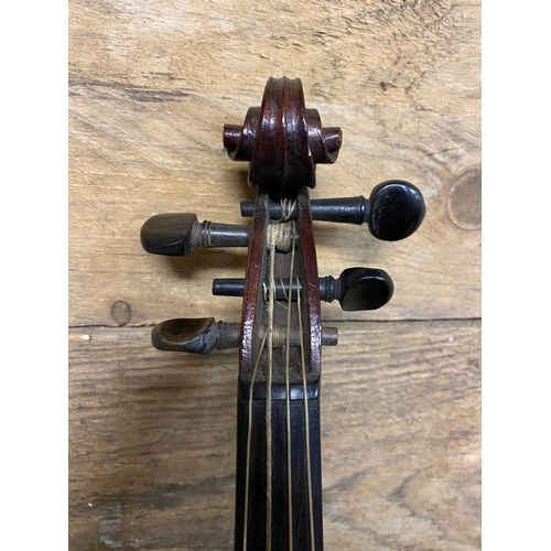 121 - 1900 3/4 French Violin, Labelled E. J. Frankland the Scholastic Suppy London